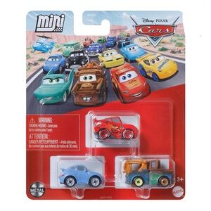 Disney and Pixar Cars Mini Racers 3-Pack, Set of 3 Toy Vehicles